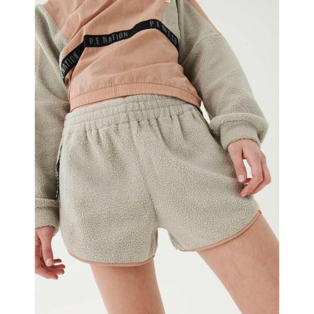 NWT P.E. Nation Static Short Silver Sherpa Neutral-sz Large